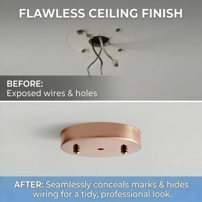 FOCMKEAS 4Pcs Chandelier Canopy Kit 4 Inches Ceiling Lighting Canopy, Vintage Chandelier Canopies with Hardware, Hanging Lamp Fixture Plate Base for Ceiling Pendant(Red Copper 100mm)