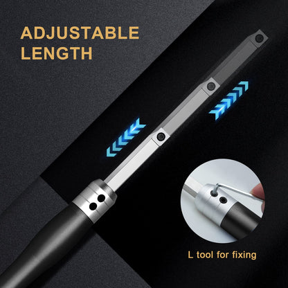 Lathe Tools,Wood Lathe Tools with Removable Handle, 【Latest Upgraded】Turning Tool with Adjustable Connector including Swan Neck Hollower, Rougher, Finisher(Alloy Tool Set) Black
