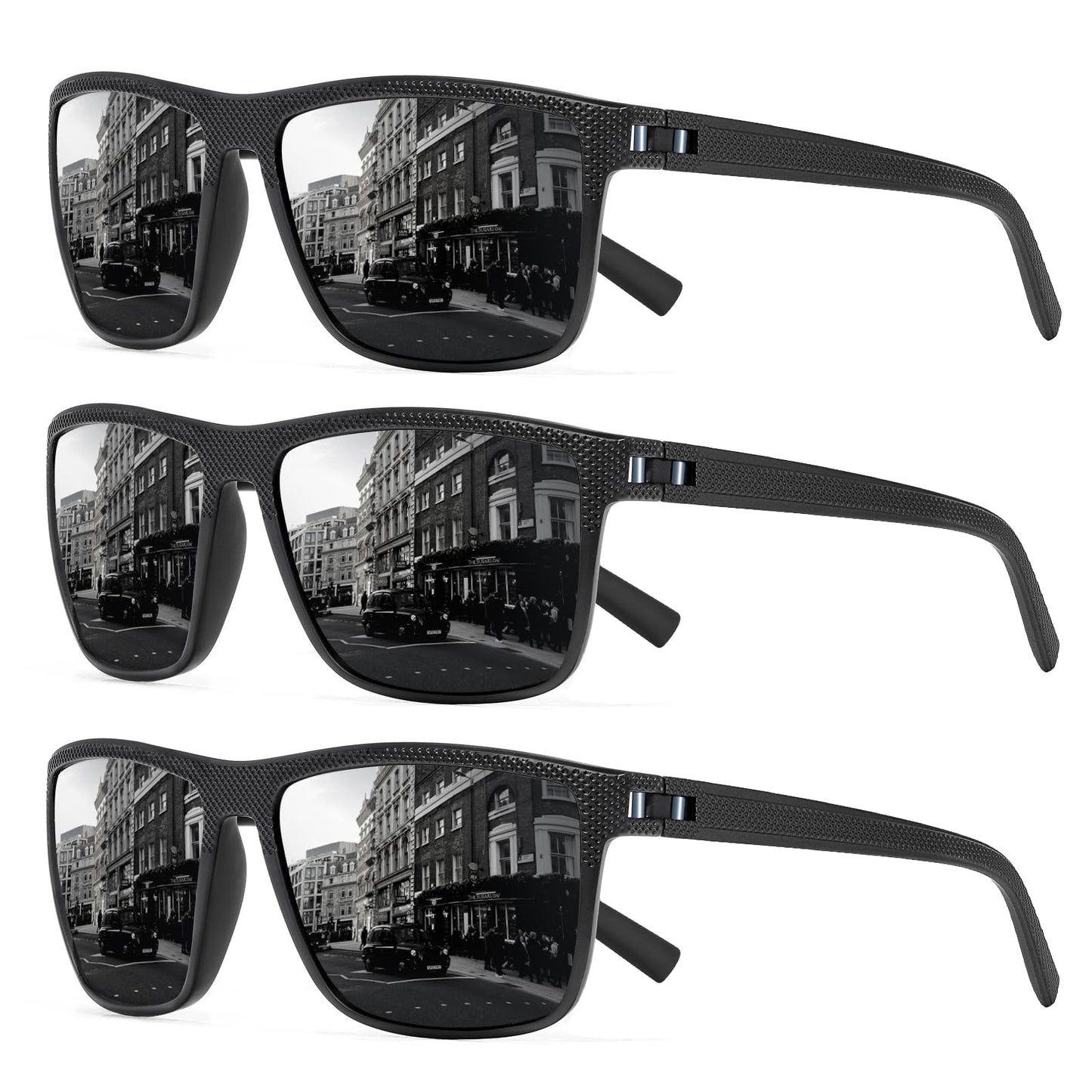 Square Polarized Sunglasses for Men and Women Lightweight Frame Sun Glasses with UV Protection