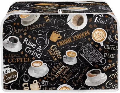 AFPANQZ Coffee Print Kitchen Toaster Covers Universal 2 Slice Bread Toaster Cover Protection