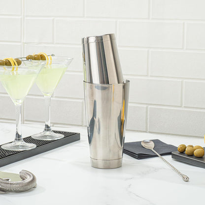 Restaurantware Bar Lux 16 Ounce Boston Shaker, Metal Cocktail Shaker, No Leak Stainless Steel Mixer