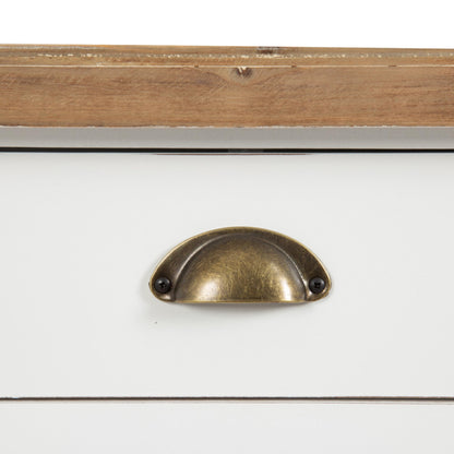 Kate and Laurel Rutledge Coastal Wooden Console Table with Shelf; 40 x 14 x 33; Hazelnut and White; Traditional Wood Entryway Table with Drawers and Decorative Turned Legs for Entry Storage Options