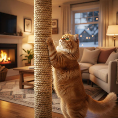Jute Rope 1 Inch x 100 Feet, 4 Ply Heavy Duty 900LB Breaking Strength Natural Jute Twine, Large 25mm Thick Cord for Plant Support, Cat Tree Scratching Post, Rustic Christmas Decor & Crafts