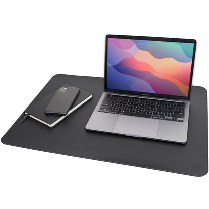 Vine Creations Leather Desk Mat 24" x 17", Desk Protector, PU Leather Desk Pad, Non Slip Small Desk Pad Mat, Desk Blotter, Desk Pads on Top of Desks, Home or Office Small Desk Mat (Black)
