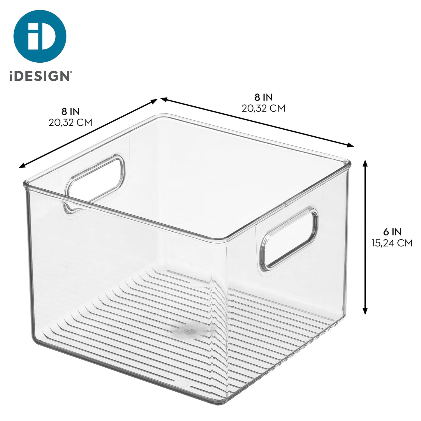 iDesign Pantry Storage Bin with Handles for Kitchen Cabinets or Fridge - Clear - Made in USA