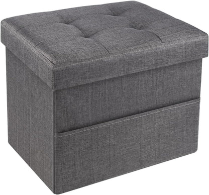 DIDIBIRD Room,Bedroom,Office,Dorm,287 lb Capacity,17x13x13in,Grey Storage Ottoman,Folding Ottomans with Storage,Linen