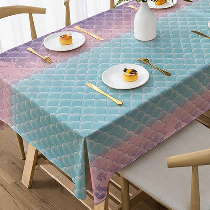 Lknnxs 3 Pack Mermaid Birthday Tablecloth, 54" x 108" Plastic Under The Sea Theme Disposable Table Covers for Girls, Party Decorations for Pool, Ocean Inspired Theme Party Supplies