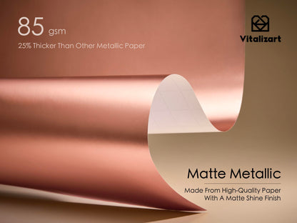 Vitalizart Pink Matte Metallic Wrapping Paper Set 17" With Silk Satin Ribbon & Gift Tags Christmas Gift Wrapping Birthday Baby Shower Wedding Bouquets Handmade Crafts 197"(16.4 Ft) Pink Ribbon