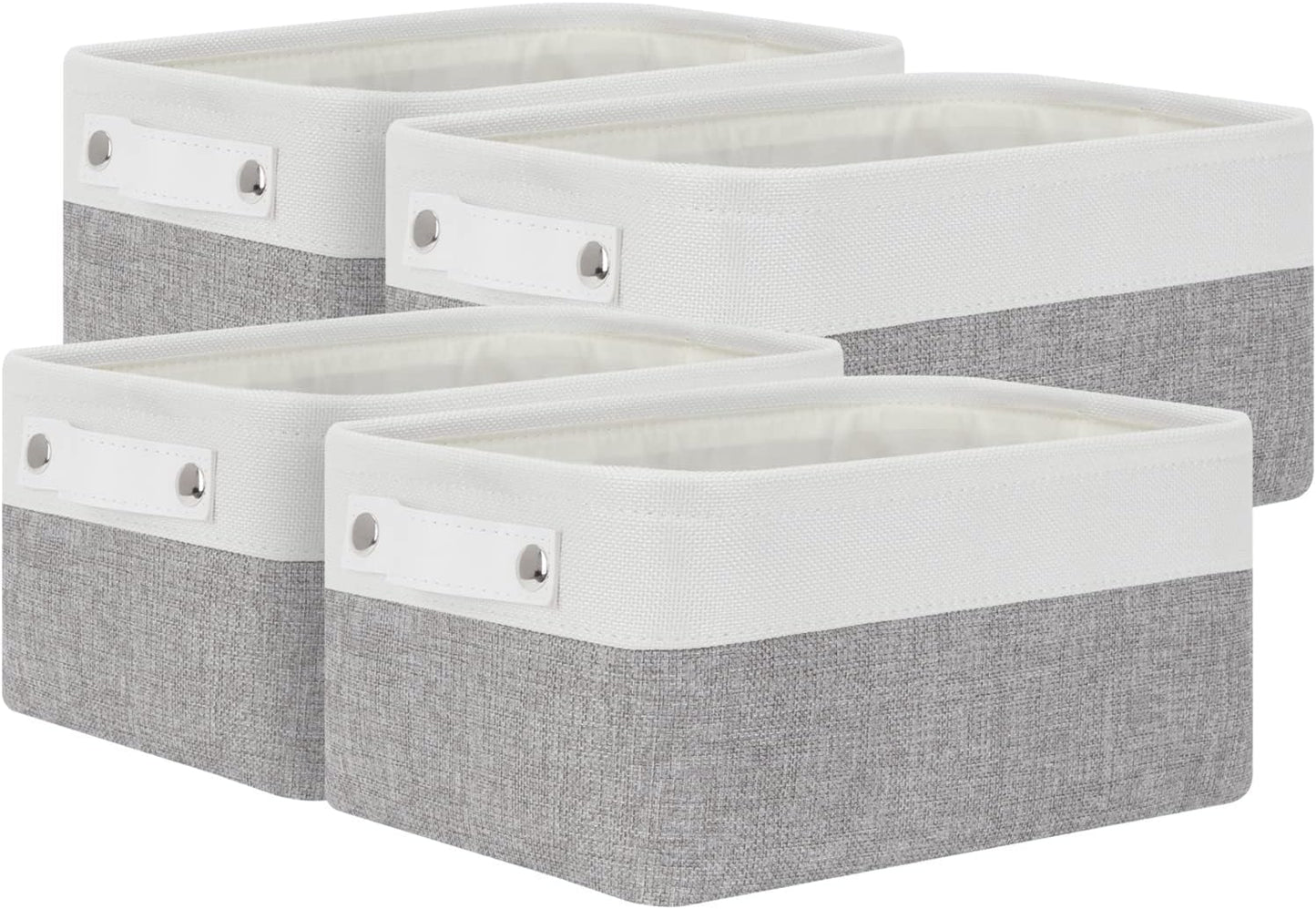 Bidtakay Small Storage Baskets [4-Pack] Fabric Bins for Baby Organizer Shelf Nursery Storage Collapsible Bins