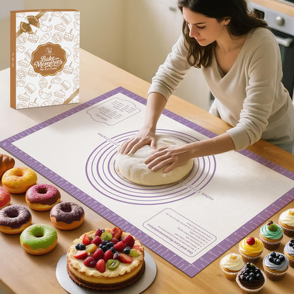 Silicone Mat for Baking, Non Stick Silicone Pastry Mat for Dough Pie Crust, Rolling Mats for Making Cookies Macarons Bread, Easy to Clean& Store