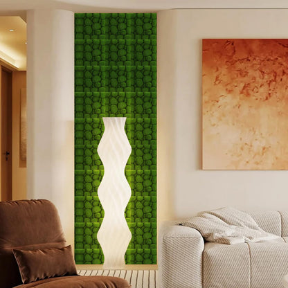Baluue Artificial Moss Wall Panels 11.81 Inch Faux Green Wall Decor 2-Pack for Indoor Outdoor Landscape Plant Accent Easy Install Micro Moss Backdrop