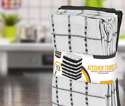 12 Pack, 15 25 Inches, 100% Set, Utopia Towels - Kitchen Towels x Ring Spun Cotton Super Soft and Absorbent Linen Dish