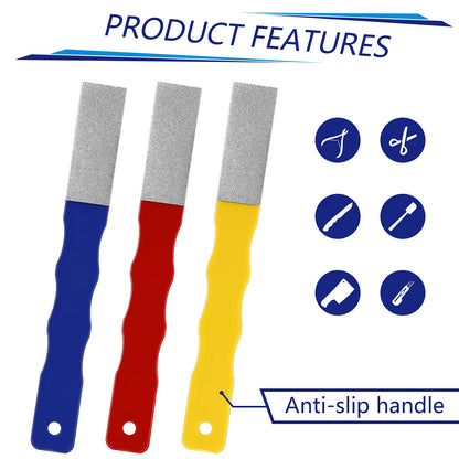 Honoson 6 Pcs Diamond Sharpening Hones Sets Color Coded Diamond Sharpening Stones Tools Flat Hand File Knife Set for Hunting, Outdoor