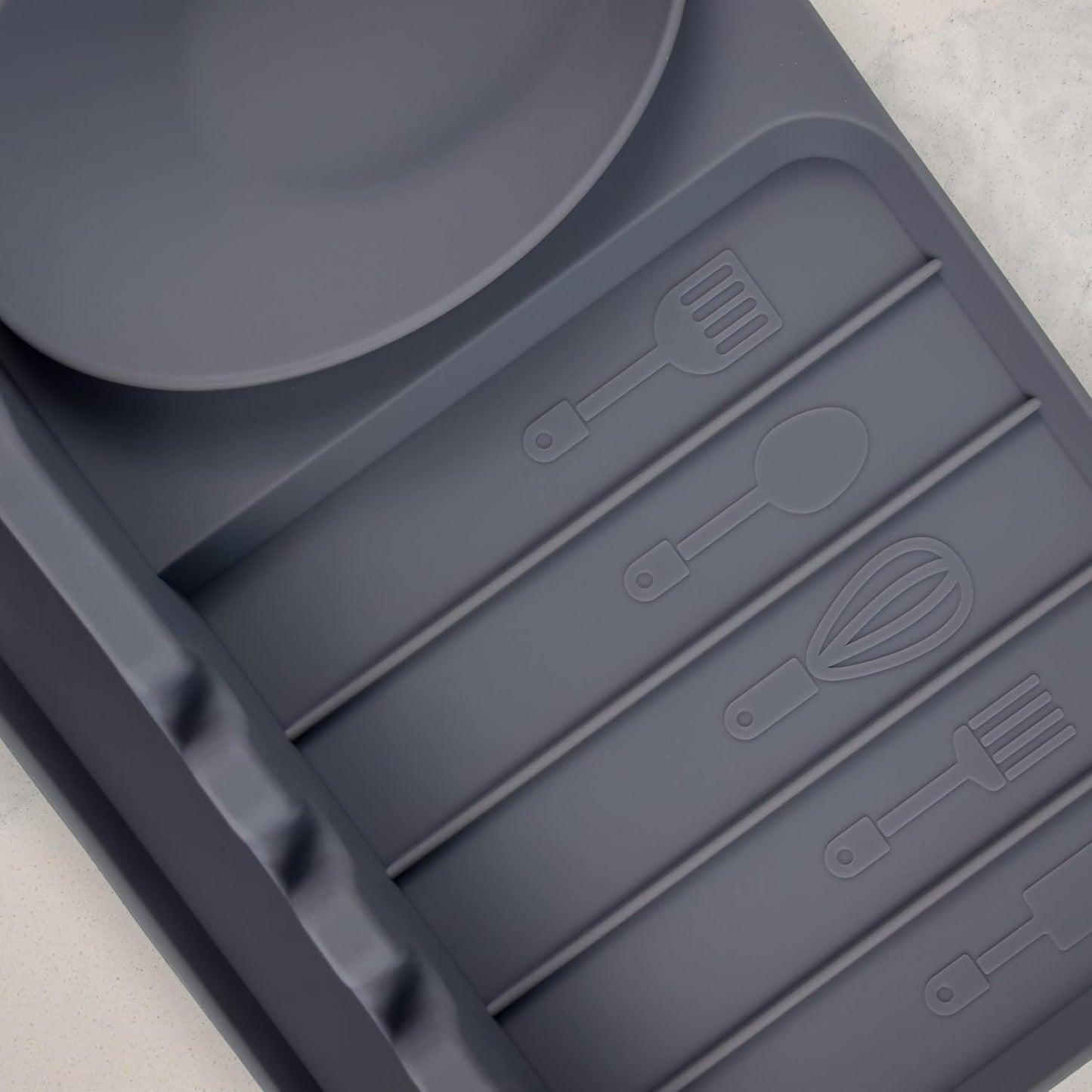 Silicone Utensil Rest with Large Spoon Rest & Drip Pad, Heat-Resistant Holder for Kitchen Counter