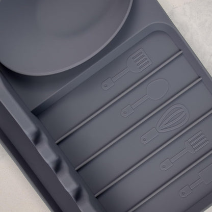 Silicone Utensil Rest with Large Spoon Rest & Drip Pad, Heat-Resistant Holder for Kitchen Counter