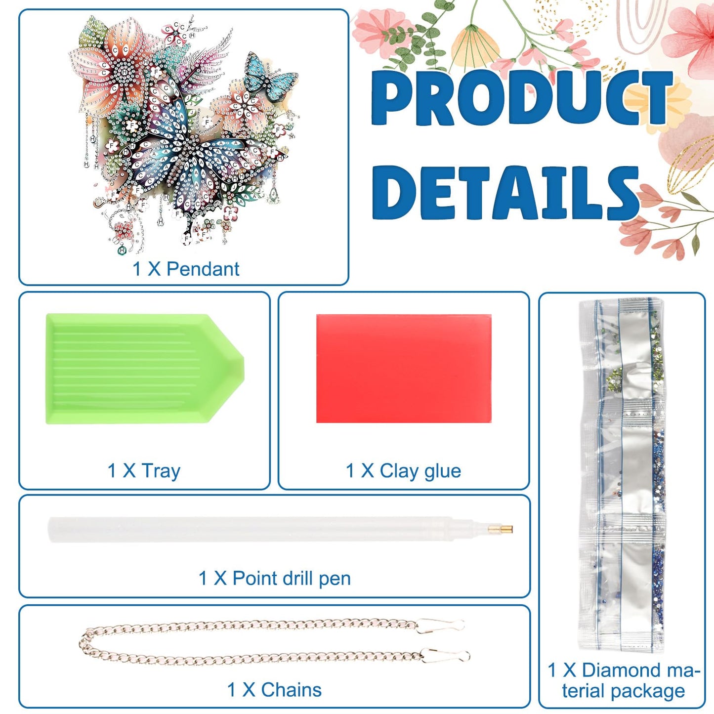 DOMROM Hanging Diamonds Art Kits for Adults, Butterfly DIY Special Shaped Diamond Painting, Gem Art Suncatcher Ornament for Home Garden Window Wall Decor