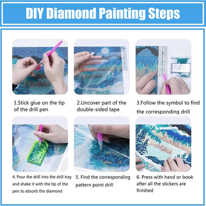 6 Pack Cross Diamond Art Kits for Adults - Inspirational 5D Diamond Painting Kits for Adults Beginners, Jesus Christ DIY Full Drill Round Rhinestone Gem Art Crafts Paintings for Home Wall Decor 12x16