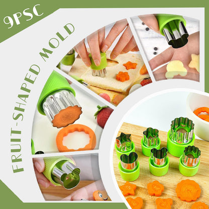 Krbnk 14PCS Fruit Carving Tools Set, Stainless Steel Melon Baller Scoop Set, Fruit Cutters Shapes, Cantaloupe Cutter Slicer Tool Piranha Spiral Cutter and V-Tool for Fruits Vegetable Sculpting