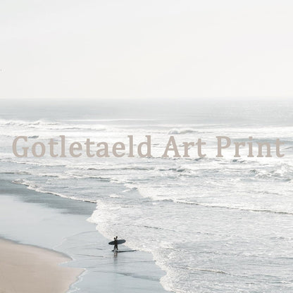 Neutral Landscape Painting, Coastal Ocean Wall Art, Beach Scene Artwork, Farmhouse Landscape Pictures Unframed
