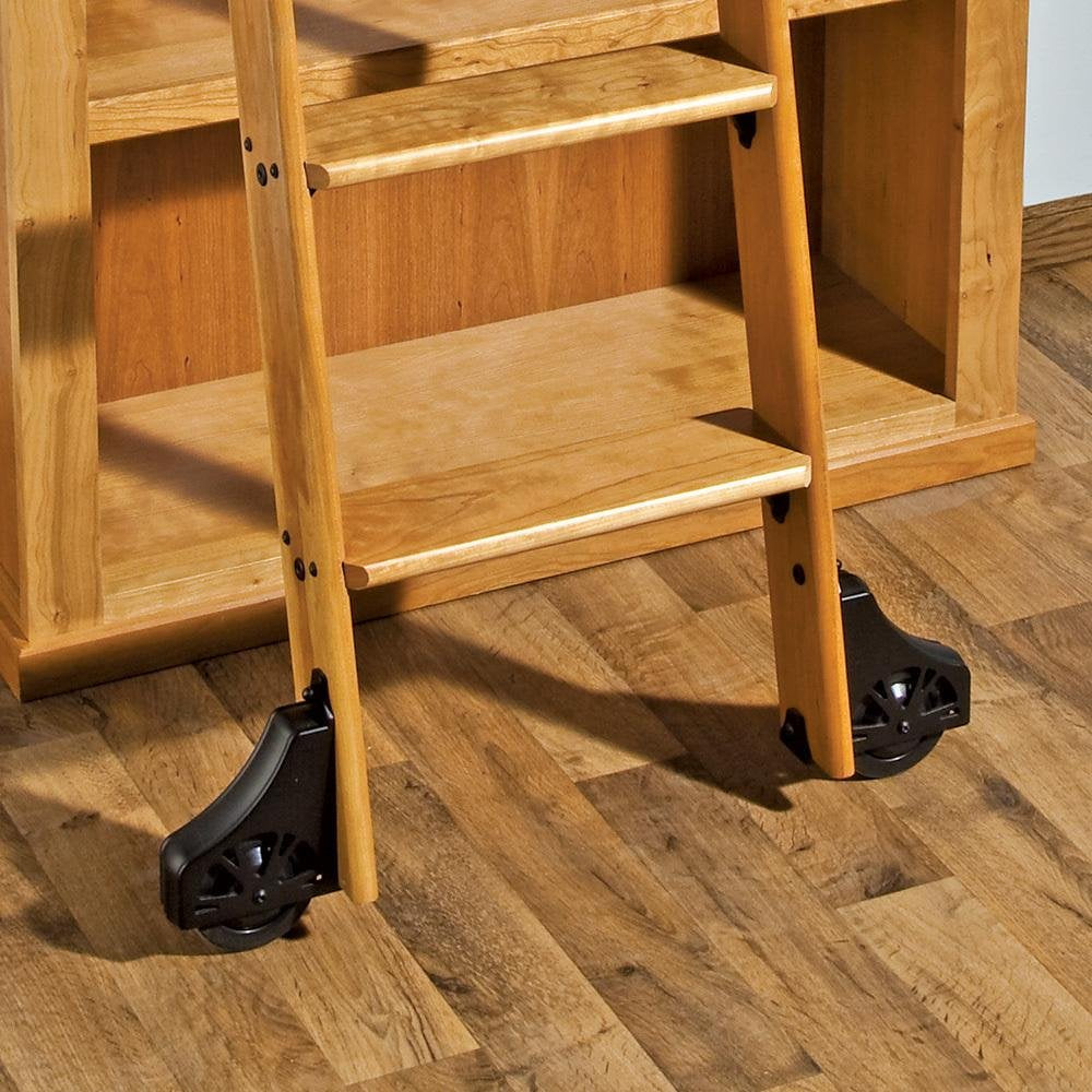 Rockler 8' Rolling Library Ladder Hardware Kit – Satin Black Finish Rolling Ladder Hardware Kit - Wooden Ladder Kit w/ Caster Assemblies, Metal Step Rods W/ Cap Nuts, Sliding Hook Assemblies & More