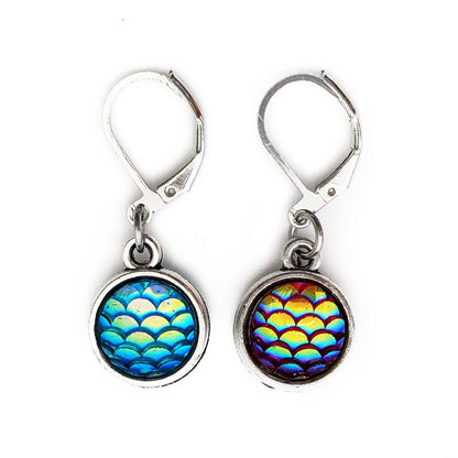 Pretty Warm Designs Dragon and Mermaid Removable Stitch Markers - Fantasy Mythical Ocean Crochet Supplies for Knitters and Yarn Crafters - Set of 6 Handmade Accessories in Hinged Organizer Tin