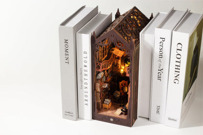 Fansetoyuma DIY Miniature Book Nook Dollhouse Room Kit for Teens and Adults-Magic Library