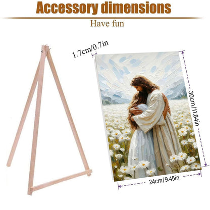 BAWKENTON 3 Pack Jesus Paint by Numbers Kits for Adults with Framed Canvas - with Wooden Easel, Number Artist Paint by Number on Canvas, DIY Acrylic Oil Painting Kits for Home Decor 9.45x11.84in