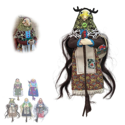 Handmade Kitchen Witch Doll, Good Luck Cooking Dolls Hanging Ornament, Unique Home Decor Figure on Broomsticks for Cooks, Festive Lucks Charm Decoration for Culinary Enthusiasts(A)