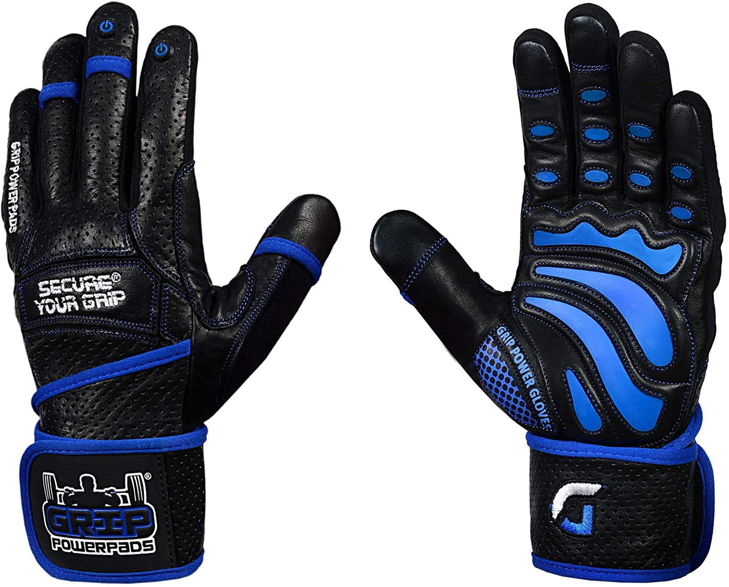 Elite Leather Gym Gloves with Built in 2" Wide Wrist Wraps Grip & Design for Weightlifting Power Lifting Bodybuilding & Strength Training Workout Exercises