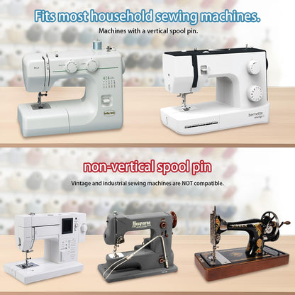 Simthread Universal Sewing Machine Thread Holder, Dual Spool Stand for Embroidery, Quilting and Sewing, Thread Spool Holder Accessory for Machines with Bobbin Winding Interface, Gray
