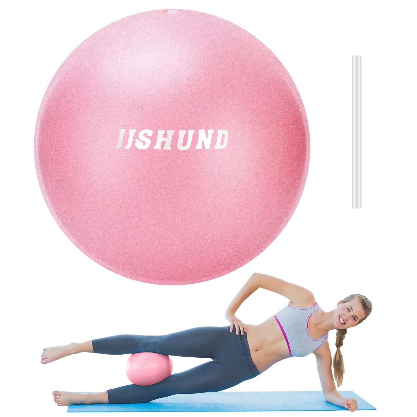 Pilates Ball, 9 Inch Small Exercise Mini Soft Workout Yoga Ball with Exercise Guide, for Home Gym Yoga, Pilates, Core Training, Workout, Balance, Stability