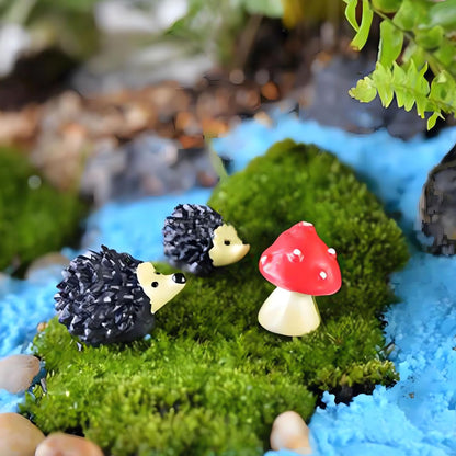 QuarenDen Fairy Garden Accessories, 28Pcs, Miniature Forest Kit, Tiny Resin Animal, Miniature Garden Figurines with Moss for DIY Craft, Desktop Decoration