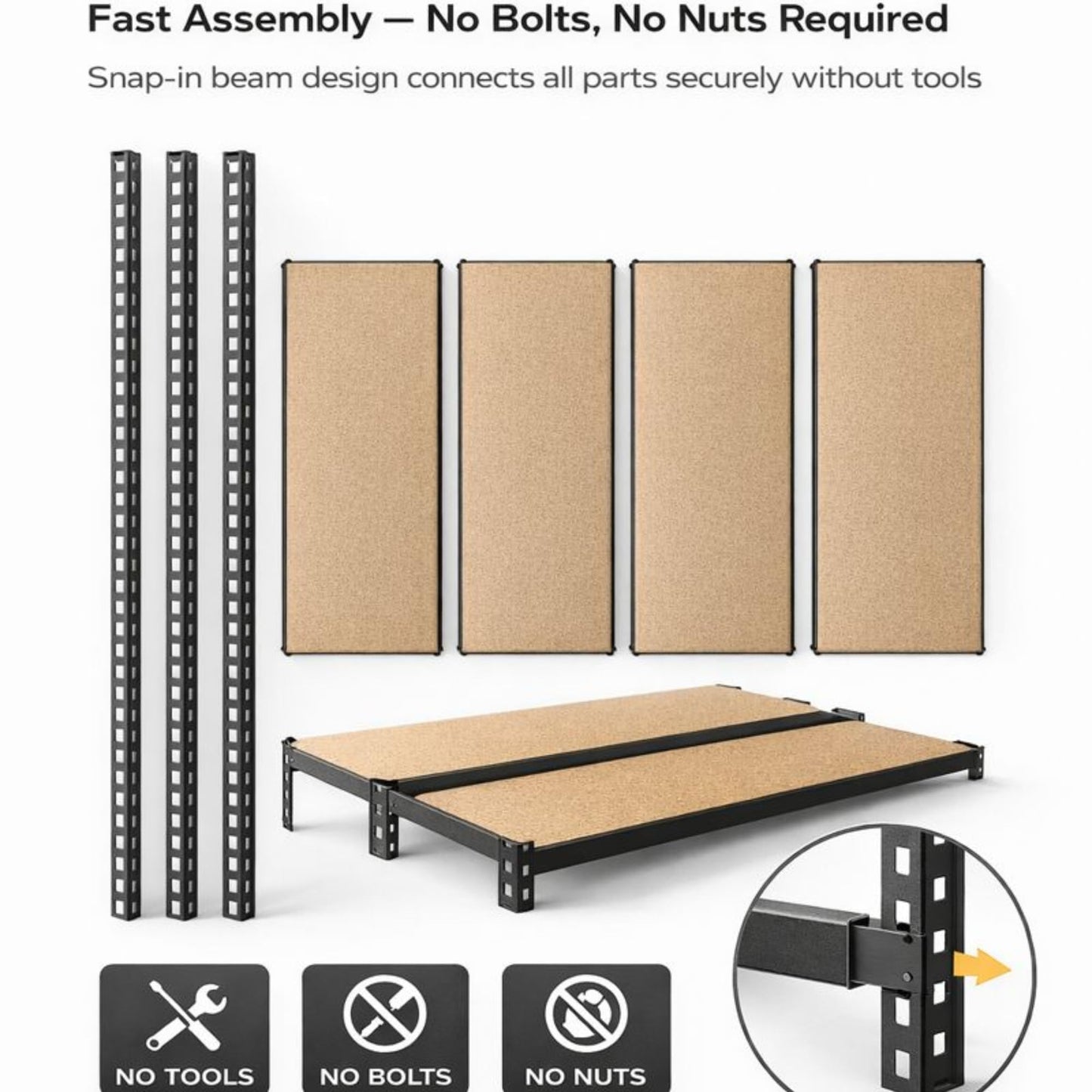 PRO&Family Heavy Duty Shelving Unit - Industrial Garage Storage Rack Z- Beam Storage Shelf Shelf Organizer Metal Wood Storage Shelves System (24"x 60"x 84", 4)