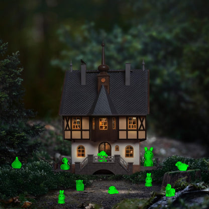 TINSKY 300 Pcs Mystery Mini Resin Animals Bulk Blind Bags, Mini Glow in The Dark Resin Animals Figures, Mystery Prizes for Classroom, Miniature Animals for Fairy Garden, Dollhouse, DIY Craft Decor