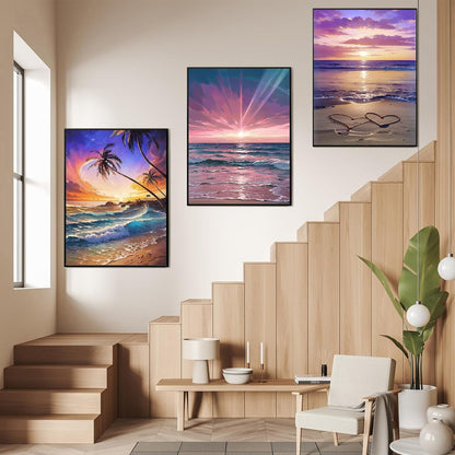 DOTSOPS Diamond Painting Kits Art Adults Painting Kit Crafts DIY 5D Diamond Art Packs Kits Full for Adults Beginner Home Wall Decoration Gift 11.8x15.7 Inches (6 Pack Beach)