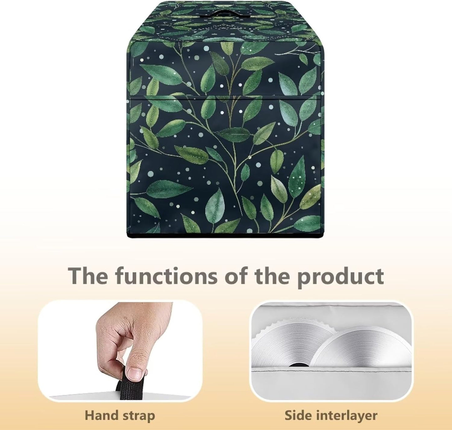 Food Slicer Cover, Waterproof Fabric Dust-Proof Durable Kitchen Electric Appliance Cover with Side Pocket, Dark Blue