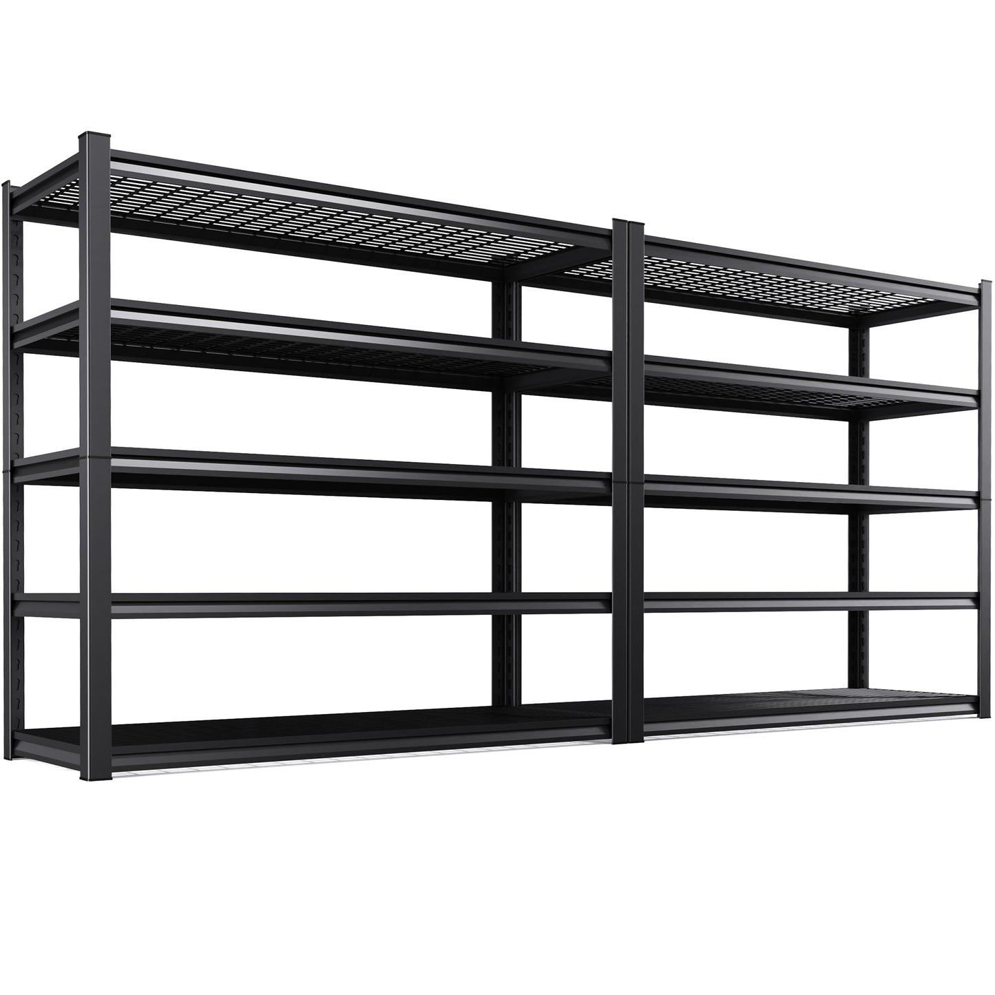 59 ''W Storage Shelves, 71‘’H Garage Shelving, Adjustable Garage Shelves, 3000lbs Heavy Duty Shelving ,5 Tier Garage Storage Shelves,Easy-To-Install Metal Shelf Storage Rack Shelving Unit 2 Pack