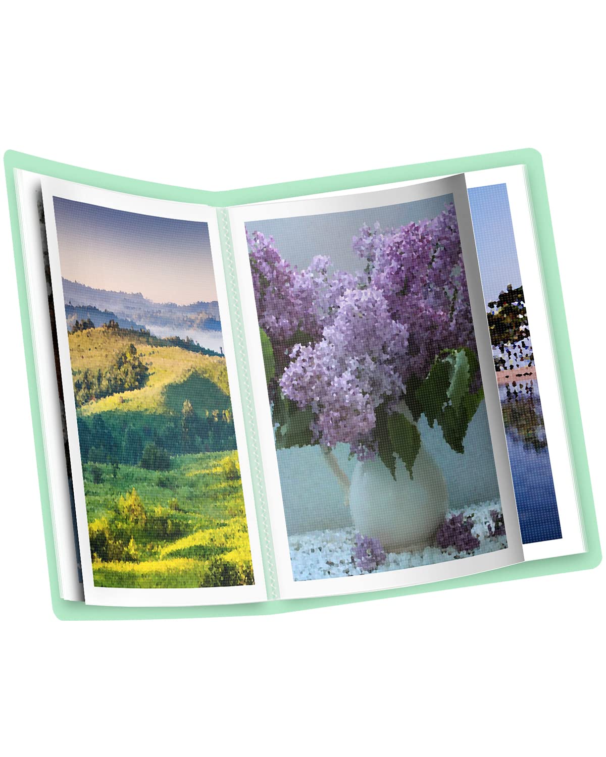 SXhyf A3 Diamond Painting Storage Book for 60 Diamond Painting Pics, Diamond Painting Accessories with 30 Pages Clear Sheet Protectors, Presentation Portfolio Folder for Artwork, 16.5x12.1in