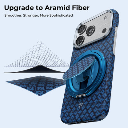 BENKS ArmorPop Magnetic Phone Grip & Stand for MagSafe, 360° Rotation Adjustable Phone Ring Holder for iPhone 17/16/15/14/13/12 Series, Durable Kevlar Design