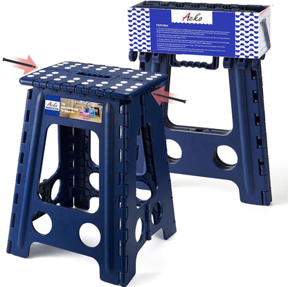 17.5 Inch 400 lbs ACKO Folding Step Stool Foldable Capacity, Plastic Stools for Adults and Kids, Collapsible Stools
