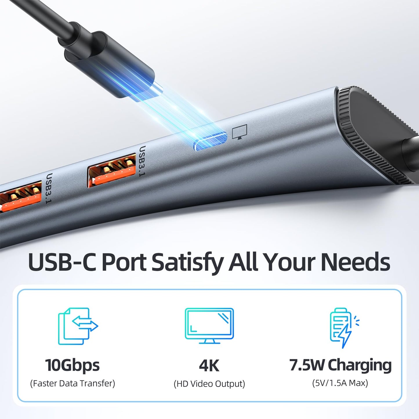 USB C Hub HDMI Adapter for MacBook Pro/Air, 7 in 1 USBC Dongle with HDMI, SD/TF Card Reader, USB C Data Port,100W PD, and 2 USB 3.0 Compatible for MacBook Pro/Air, Dell XPS, Lenovo Thinkpad.