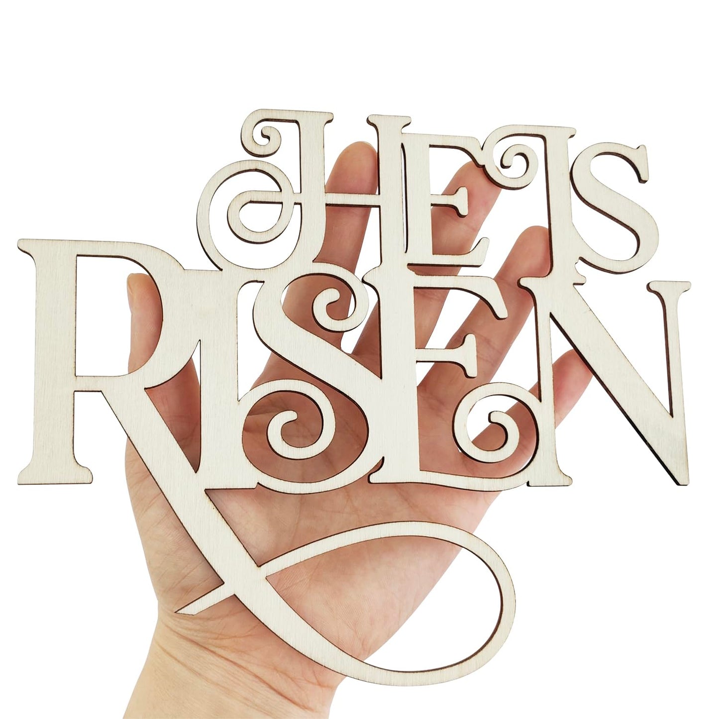 6 Pack 8 Inch Wood He is Risen Letters Cutouts Wood He is Risen Signs Wooden He is Risen Hanging Ornaments DIY He is Risen Wall Decor for Home Party Decoration