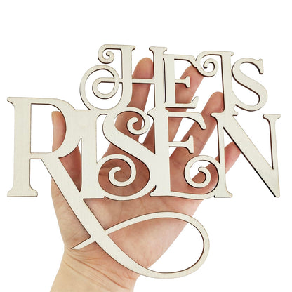 6 Pack 8 Inch Wood He is Risen Letters Cutouts Wood He is Risen Signs Wooden He is Risen Hanging Ornaments DIY He is Risen Wall Decor for Home Party Decoration