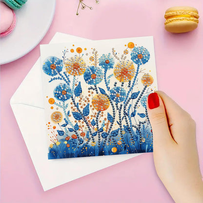 DDGYP 6pcs Diamond Art Cards - 5.9x11.81in Diamond Art Painting Greeting Card Kits, DIY Diamond Art Greeting Cards with Envelopes for Birthday & Daily Greetings