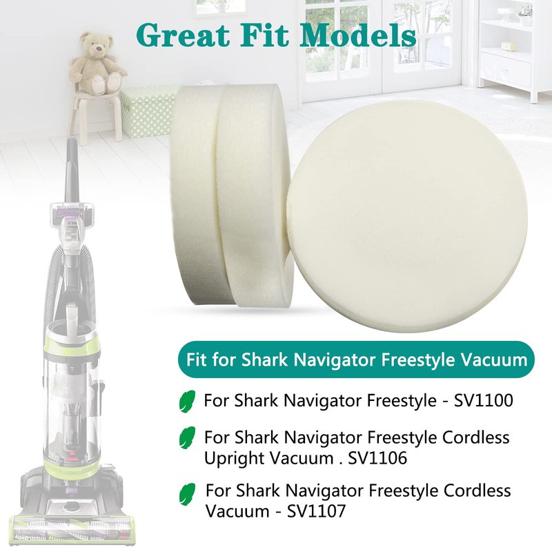 Syxtidy Filter Replacement for Shark Navigator Freestyle SV1106, SV1107, SV1100,SV1112 Vacuum, Part # XF1100T, 6 Pack