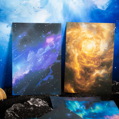 AuriicLeaf Large Galaxy & Aurora PET Stickers Set, 60 PCS Aesthetic Sky Stickers for Scrapbooking, Journaling, DIY Crafts, and Art Supplies