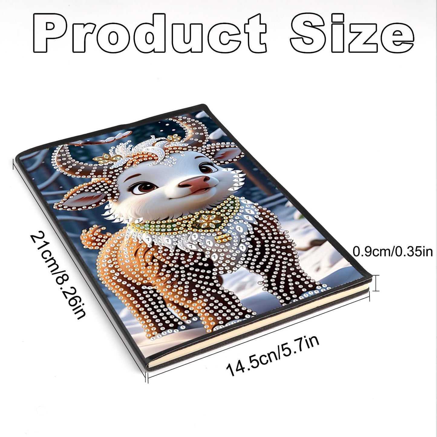 JZHYOAN Dairy Travel Drawing Message Art Notebook for Adult Diamond Painting Blank Notebook Kits DIY Special Shape Diamond Art Note Book Cross Stitch Mosaic Notepad for Office Work Desk Decoration