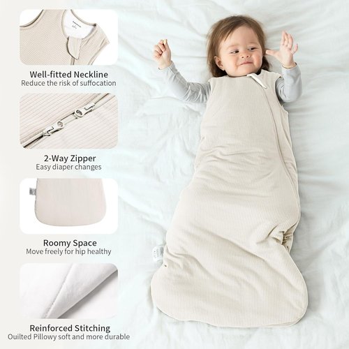 BubblePanda Sleep Sack - Supersoft Bamboo Toddler Wearable Blanket 18-24 Months | 0.5 Tog, Lightweight & Breathable