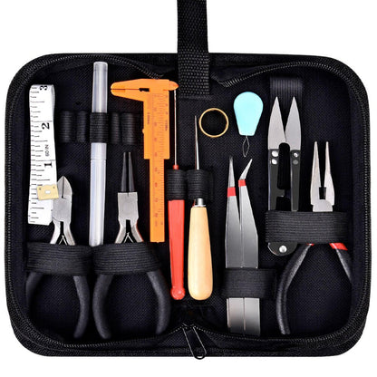 PAXCOO 19Pcs Jewelry Making Tools Kit with Zipper Storage Case for Crafting and Repair