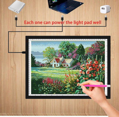 WELZK Light Board A3, 16.6×12.6inchs Light Pad, Side Button Design, 9 Levels/Stepless Dimming, Light Box Widely for Diamond Painting, Tracing, Weeding Vinyl etc.